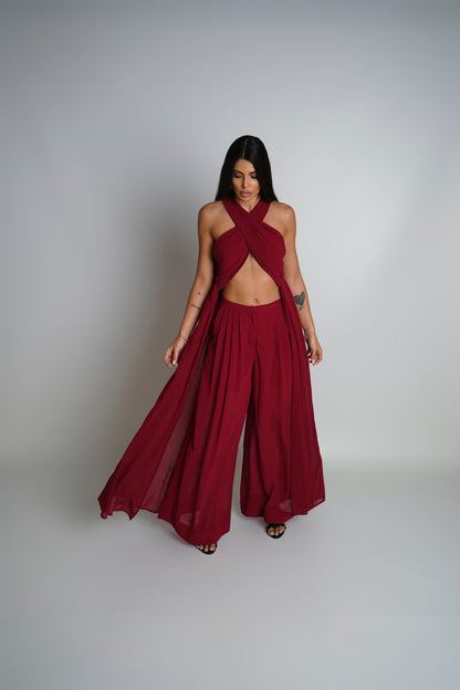 Conjunto rojo cruzado