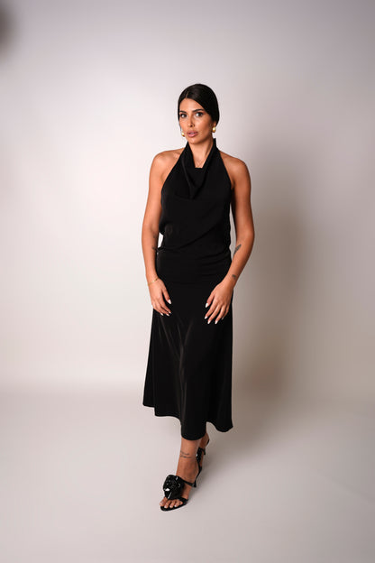 Vestido lencero negro